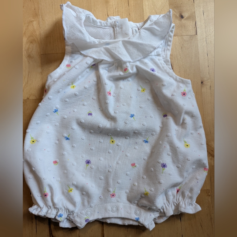 Janie and Jack White Floral Diaper Cover